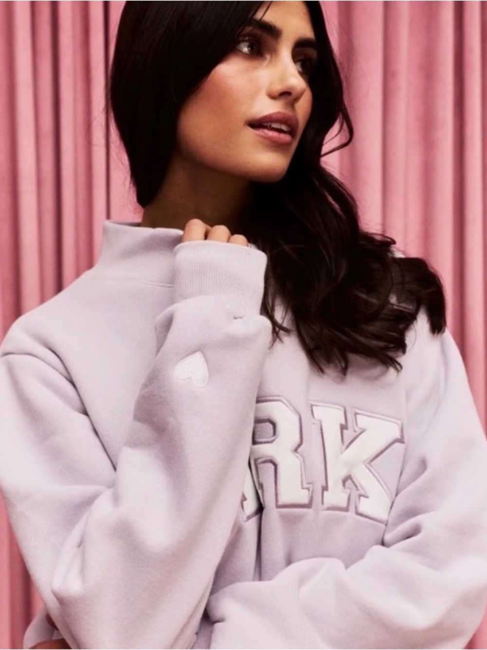 Parke Valentine's Varsity Mockneck - Lavender + White